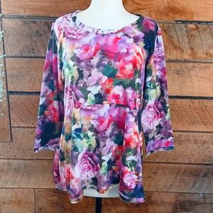 Soft Surroundings P/M floral jersey top